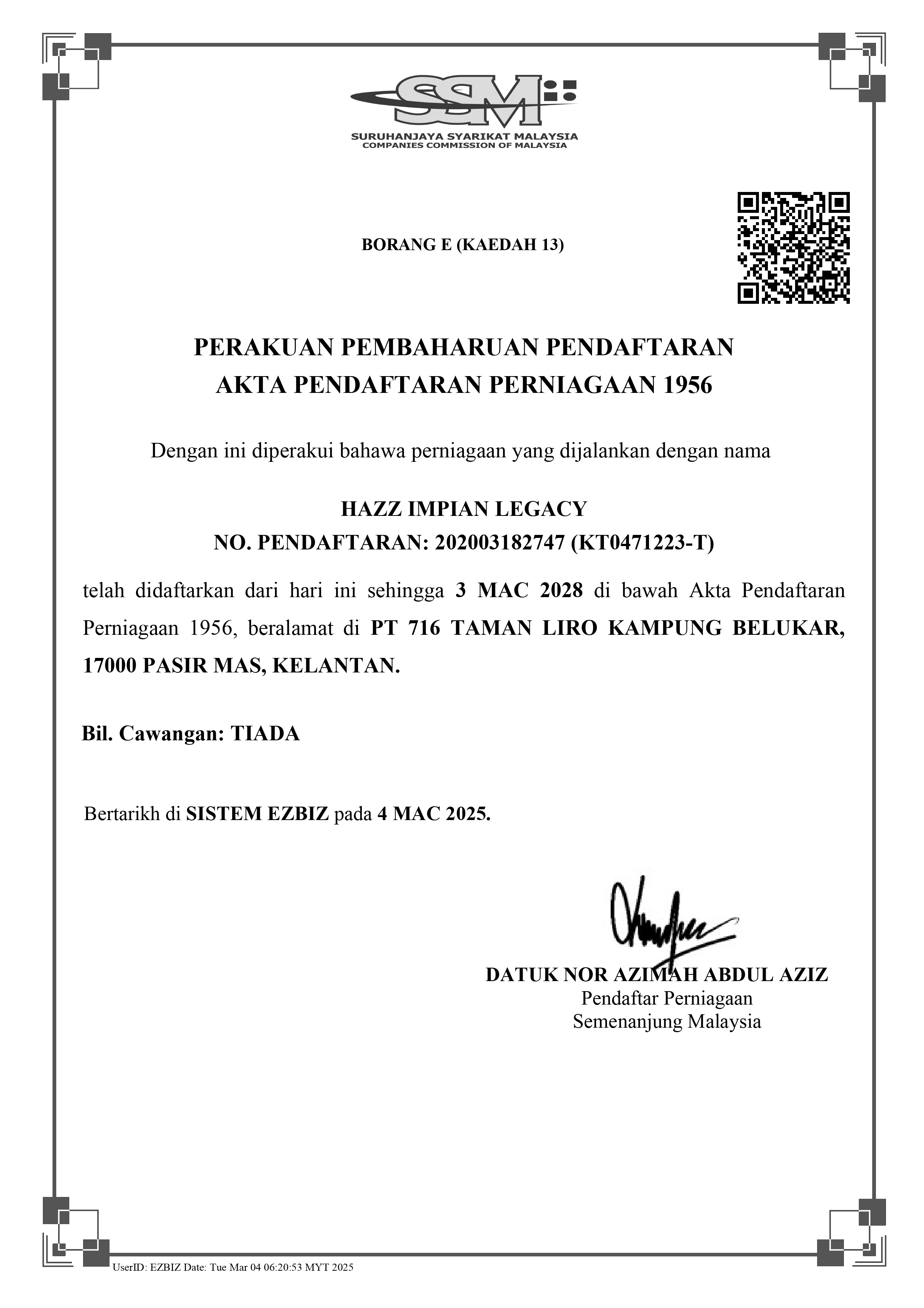 SSM Business Registration